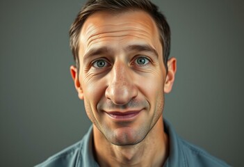Fototapeta premium Photorealistic male portrait with massive nose