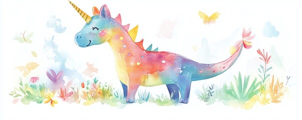 Süßer Dino-Einhorn Mix – Fantasie trifft Urzeit