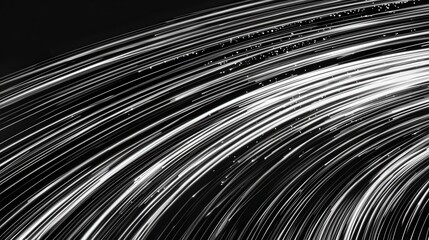 Abstract Light Trails on Black Background for Creative Projects
