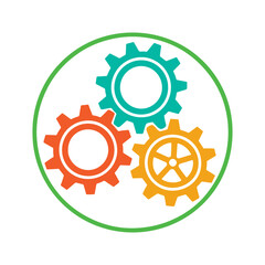 Gears vector icon.