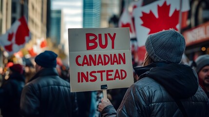 Support for local businesses during a winter rally in downtown Canada
