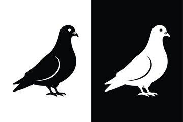 Pigeon Silhouette Vector  Perfect for Logos and Graphics