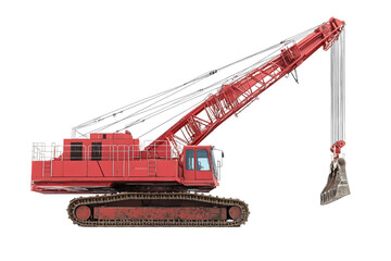 3D Crane Icon Isolated and White Background