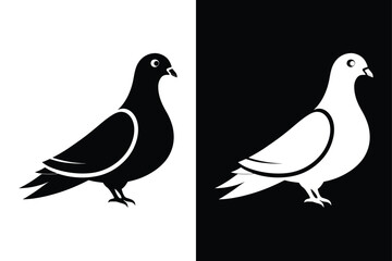 Pigeon Silhouette Vector  Perfect for Logos and Graphics