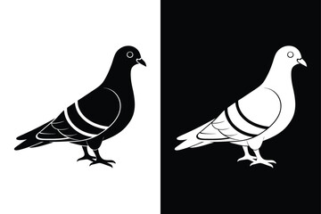 Pigeon Silhouette Vector  Perfect for Logos and Graphics