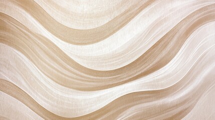 Abstract Beige and Cream Waves Graphic Design for Wallpaper or Fabric