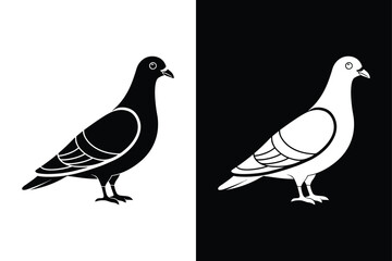 Pigeon Silhouette Vector  Perfect for Logos and Graphics