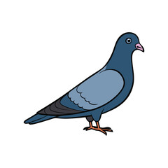Download Pigeon Silhouette Vector Icon Crisp Black & White
