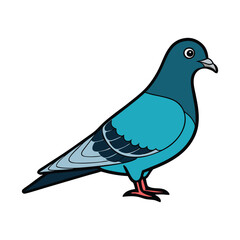 Obraz premium Download Pigeon Silhouette Vector Icon Crisp Black & White