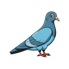 Naklejka premium Download Pigeon Silhouette Vector Icon Crisp Black & White