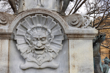 Details of Leopold Fountain in front of Hofburg Palace, Innsbruck, Tyrol, Austria