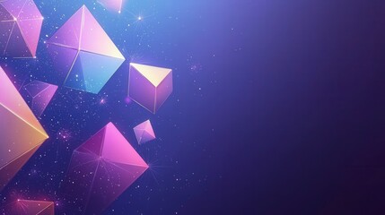 Colorful Geometric Shapes with Stars and Gradient Background