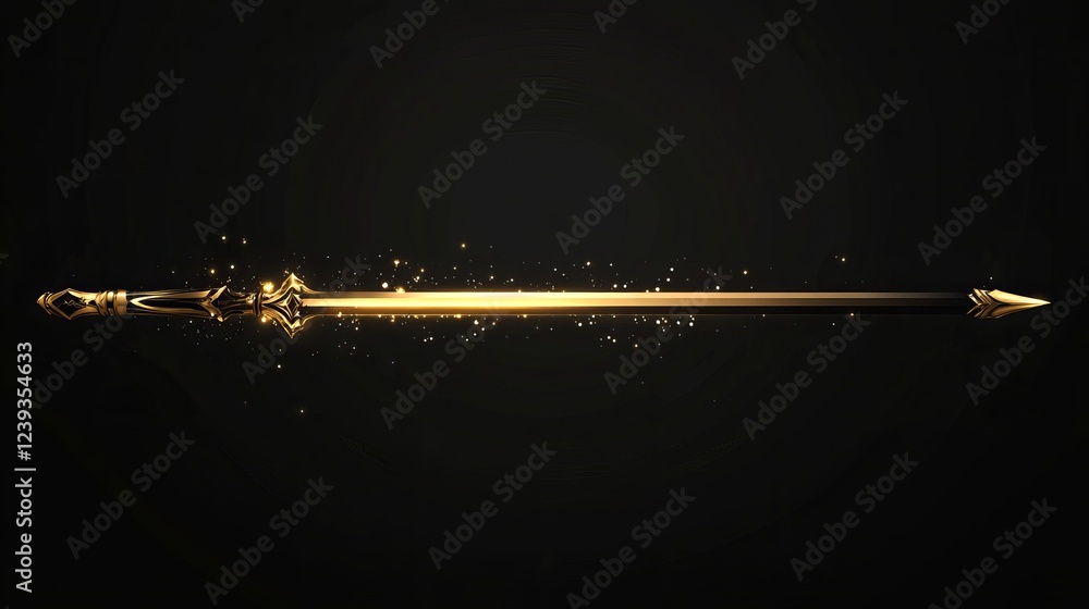 Poster a luxurious vector template featuring an elegant golden glowing line with a sparkling light effect o
