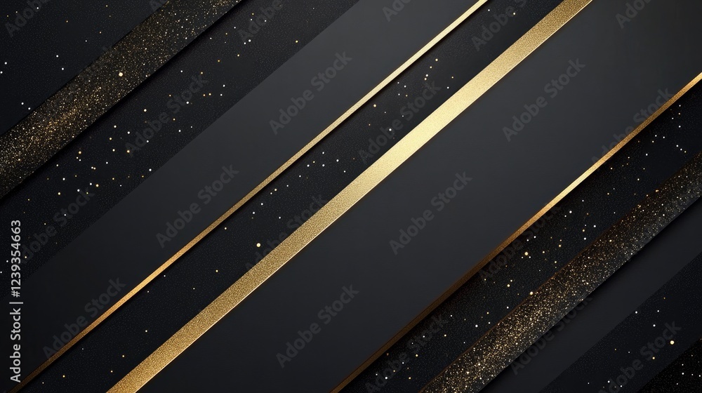 Poster a luxurious vector template featuring an elegant golden glowing line with a sparkling light effect o
