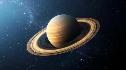 Saturn planet with rings in space. saturn return. astrology sign. Time Period Influence. Illustration