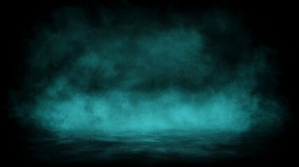 Fototapeta premium Mysterious Teal Fog Background for Creative and Dramatic Scenes
