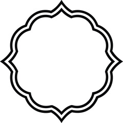 Eight-point star vector frame for decorative art and design, star shaped frame eight point star icon, arabian frame