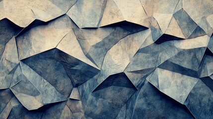 Textured Abstract Wall with Geometric Shapes and Soft Color Tones