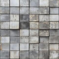 Seamless texture of gray square tiles in the form of a wall