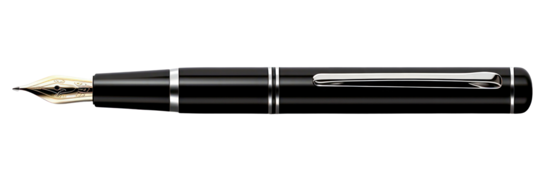 PNG Black fountain pen white background paper nib.