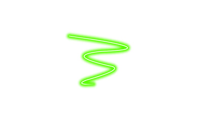 Glowing abstract green neon lines. Futuristic neon light effect. Abstract green glowing design elements. Vibrant neon glow on dark background