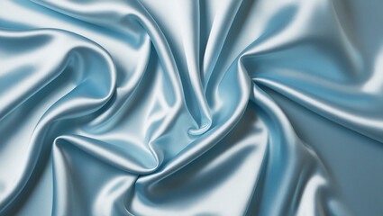 Fototapeta premium Silk fabric background. Luxurious Draped Satin Material in Pastel Blue.