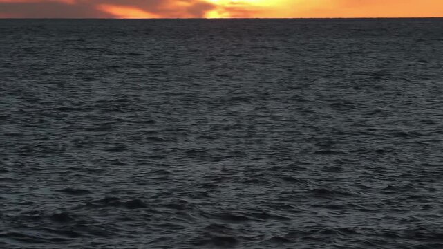 Horizon View of R&iacute;o de la Plata at Sunset From Montevideo, Uruguay, 4K