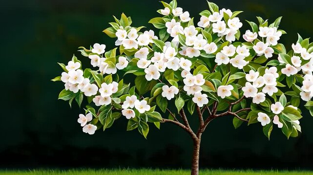 A lush dogwood tree in full bloom with white flowers symbolizes spring renewal and Easter