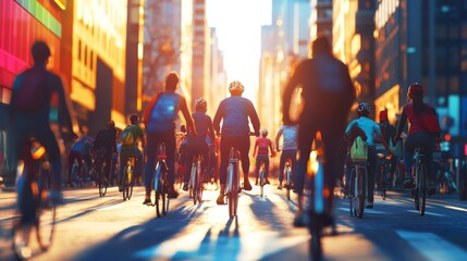 People Riding Bicycles in a City Instead of Driving