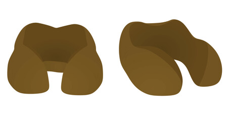 Brown  u shape pillow. vector illustration