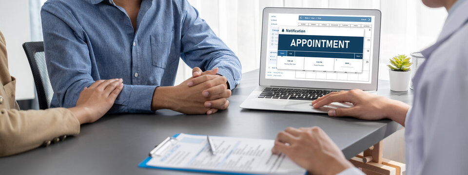 Online applointment booking calendar for brisk regristration on the internet website