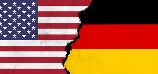 USA and Germany. USA flag and Germany flag,Crisis, tension, disagreement