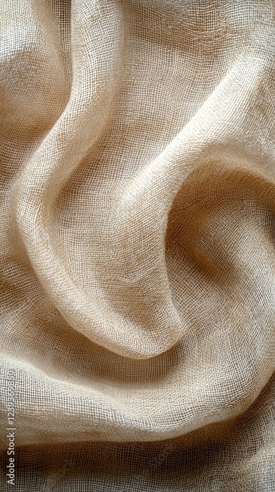 Poster delicate fabric undulates gently, revealing its soft texture and subtle sheen under the afternoon li