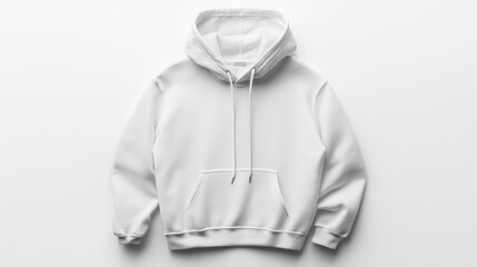 White hoodie mockup, studio shot, clothing design