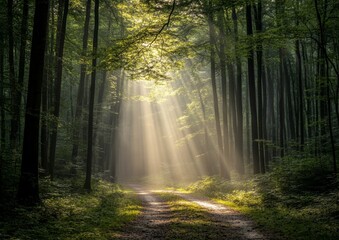 Fototapeta premium Embrace nature's beauty on a relaxing hike through the forests, ideal for photography and adventure