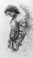 Fallen angel, beautiful daemon, Azazel. AI generative