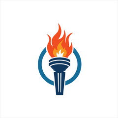 Classic Victory Torch Icon and Sign Vector Design