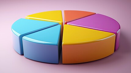 Obraz premium Colorful Three Dimensional Pie Chart Data Visualization