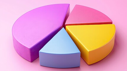 Obraz premium Colorful Three Dimensional Pie Chart Graphic Representation