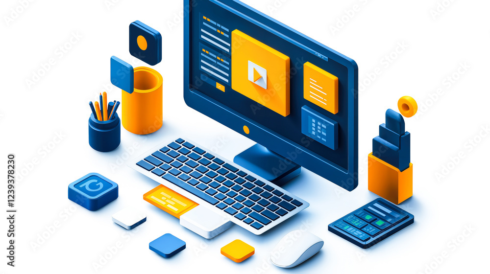 Poster isometric web development tools for optimizing applications and enhancing user experience