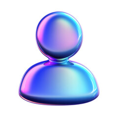 Isolated Holographic User Icon with Smooth Surface