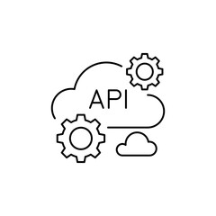 Outline API Icon to interact with blockchain.