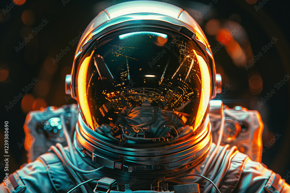 Aufkleber image of man in a protective spacesuit made generative ai