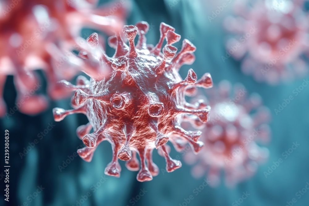 Poster understanding respiratory virus infections through detailed 3d illustrations of pathogens affecting 