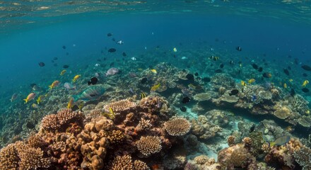 Obraz premium Underwater Life in Coral Reef