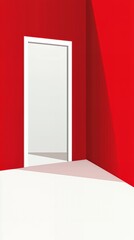 Red Room Minimalist Doorway: A Study in Contrast