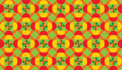 Seamless decorative pattern combination of colorful shapes. Perfect for printing, design backgrounds, wallpaper and tiles.