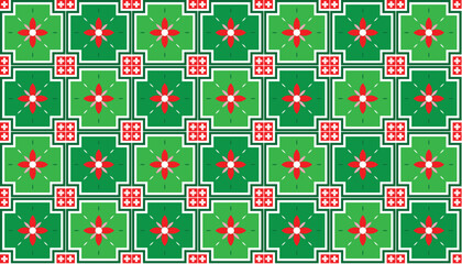 The pattern is symmetrical which creates a sense of order and repetition. The pattern has a classic, almost vintage feel that is reminiscent of tile or wallpaper designs.