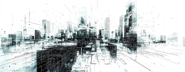 Abstract background with geometric cubic figures for architecture.