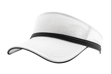Isolated White Mesh Visor with Black Band